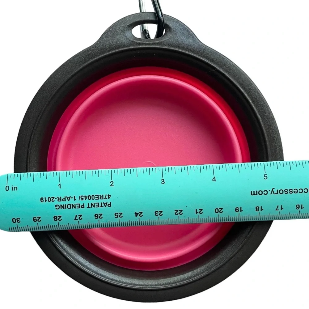 NEW 2 Travel Collapsible Pet Bowls Pink / Brown Dog Cat Puppy